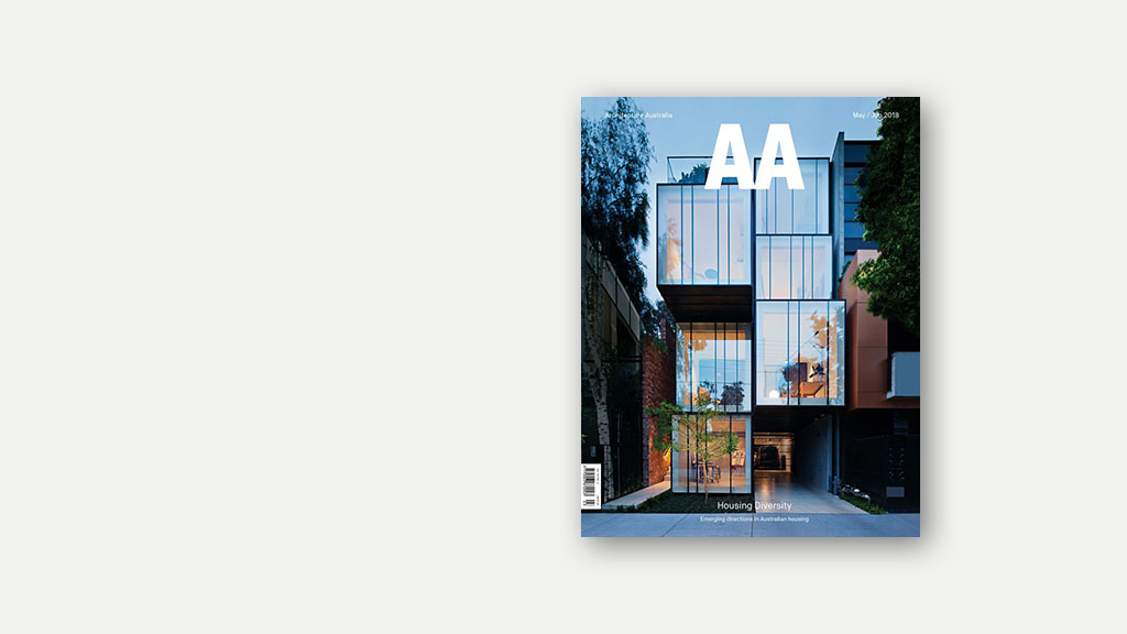 A photograph of Architecture Australia Magazine that includes an essay by Damian Madigan.