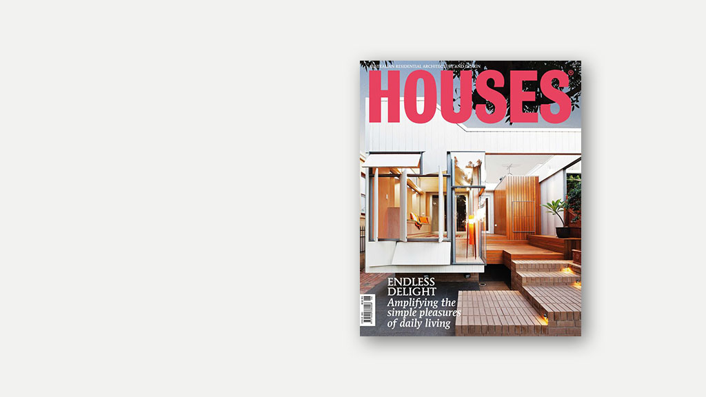 A photograph of Houses Magazine that includes an essay by Damian Madigan.