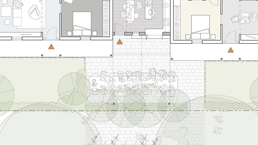 A partial floor plan showing a design study from Damian Madigan's PhD thesis titled "Alternative Infill".